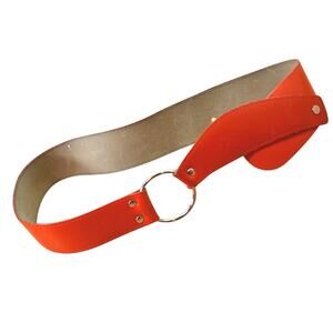 Vintage 1980s Wide Red Ring Belt